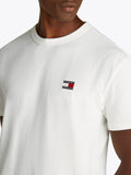 TOMMY J U COL T-shirt regular badge logo bianco