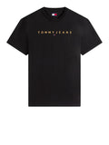 TOMMY J U COL T-shirt linear logo nero
