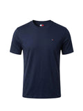 TOMMY J U COL T-shirt regolare con bandiera mini NAVY