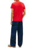 TOMMY J U COL T-shirt slim sign chest rosso
