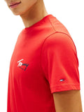 TOMMY J U COL T-shirt slim sign chest rosso