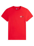 TOMMY J U COL T-shirt slim sign chest rosso