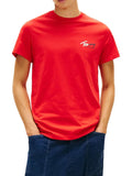 TOMMY J U COL T-shirt slim sign chest rosso