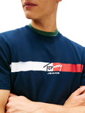 TOMMY J U COL T-shirt regular signature NAVY