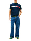 TOMMY J U COL T-shirt regular signature NAVY