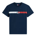 TOMMY J U COL T-shirt regular signature NAVY