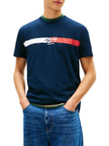 TOMMY J U COL T-shirt regular signature NAVY