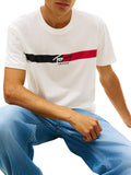 TOMMY J U COL T-shirt regular signature bianco