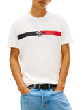 TOMMY J U COL T-shirt regular signature bianco