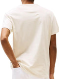 TOMMY J U PRE T-shirt slim linear logo chest sabbia