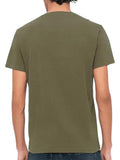 TOMMY J U PRE T-shirt basic slim linear chest logo VERDE SCURO