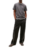TOMMY J U PRE T-shirt basic slim linear chest logo nero