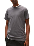 TOMMY J U PRE T-shirt basic slim linear chest logo nero