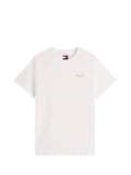 TOMMY J U PRE T-shirt basic slim linear chest logo bianco