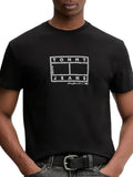 TOMMY J U PRE T-shirt regular center flag nero