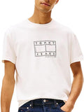 TOMMY J U PRE T-shirt central flag bianco