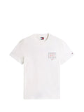 TOMMY J U PRE T-shirt regular signature spray logo bianco