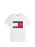 TOMMY J U PRE T-shirt con maxi bandiera bianco