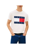 TOMMY J U PRE T-shirt con maxi bandiera bianco