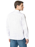 US POLO U Camicia Cale slim fit di lino bianco