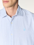 US POLO U Camicia regular collo alla francese B.CO/CELESTE