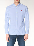 US POLO U Camicia Earle slim B.CO/CELESTE