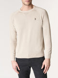 US POLO U Pullover girocollo in cotone sabbia