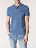 US POLO U Polo Paul con profili contrasto e logo azzurro