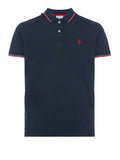 US POLO U Polo Paul con profili contrasto e logo blu