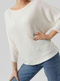 VERO MODA Blusa manica 3/4 VMNORA scollo a barca panna