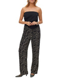 VERO MODA Pantaloni wide leg VMEASY NERO/BEIGE
