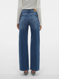 VERO MODA Jeans VMTESSA vita alta wide leg RA380 BLU MEDIO
