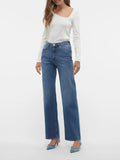 VERO MODA Jeans VMTESSA vita alta wide leg RA380 BLU MEDIO