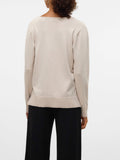 VERO MODA Pullover leggero VMSILJE scollo a v beige