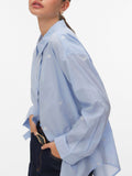 VERO MODA Camicia over con ricami azzurro