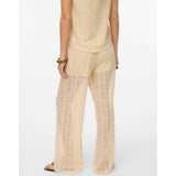 VERO MODA Pantalone Maya traforato panna
