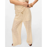 VERO MODA Pantalone Maya traforato panna
