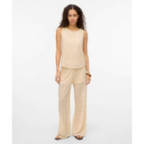 VERO MODA Pantalone Maya traforato panna