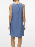 VERO MODA Abito corto in tencel BLU MEDIO
