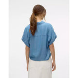 VERO MODA Camicia in tencel con nodo BLU MEDIO