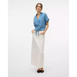VERO MODA Camicia in tencel con nodo BLU MEDIO