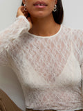 VERO MODA Maglia Tessy con trasparenze bianco