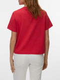 VERO MODA T-shirt ricamo farfalle rosso