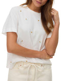 T-shirt boxy con margherite