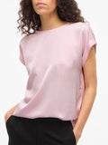 VILA Blusa mezza manica satin rosa