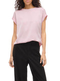 VILA Blusa mezza manica satin rosa