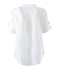 YES-ZEE D Camicia in misto lino bianco