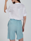 YES-ZEE D Camicia in misto lino bianco