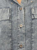 YES-ZEE D Giacca camicia con tasche applicate blu