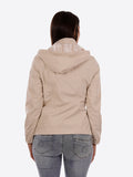 YES-ZEE D Giubbotto sfoderato con cappuccio beige